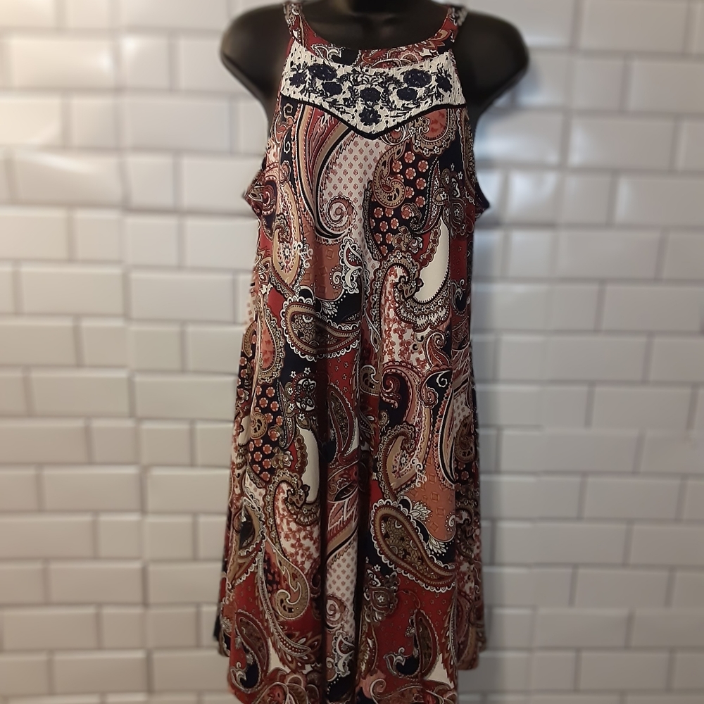 NWT Paisley/floral print halter dress